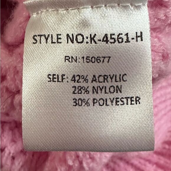 Strut & Bolt Textured Wave Thick Bubble Knit Sweater- Aurora Pink. Size Large - Picture 8 of 8